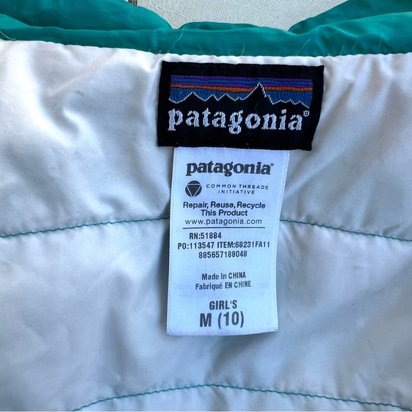 PATAGONIA NANO PUFF PUFFER
JACKET SZ 10 (M)GIRLS L YOUTH TEAL BLUE - Picture 9 of 9